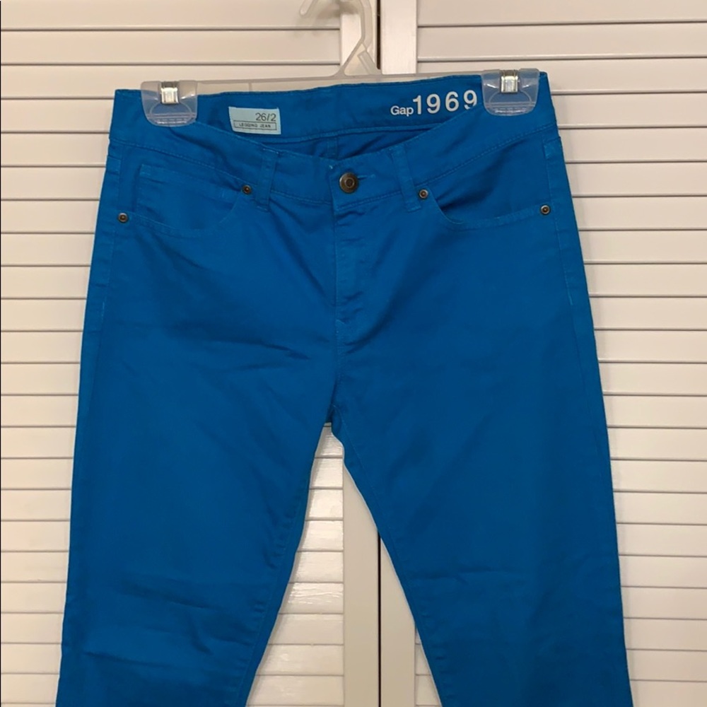 Gap 1969 turquoise legging jeans